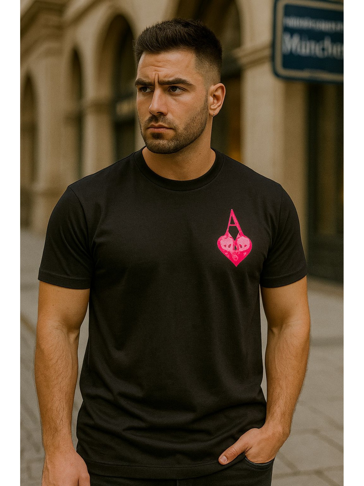 ELZE MODA A KALP BASKILI OVERSİZE T-SHİRT