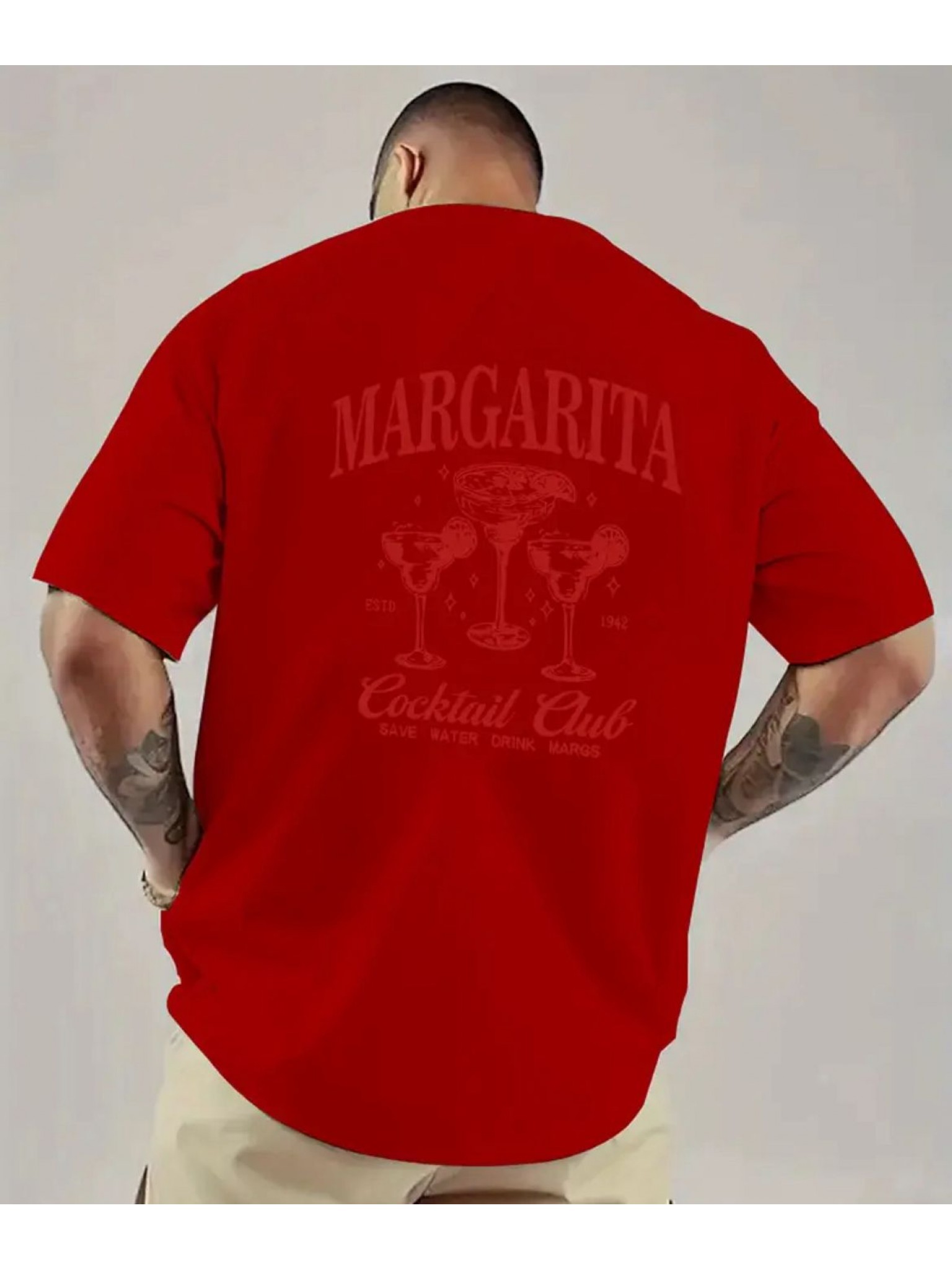 ELZE MODA SIRT MARGARİTA BASKILI OVERSİZE T-SHİRT
