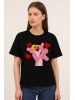 ELZE MODA CUTE PANTHER BASKILI OVERSİZE T-SHİRT