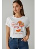 ELZE MODA THE APEROL BASKILI OVERSİZE T-SHİRT