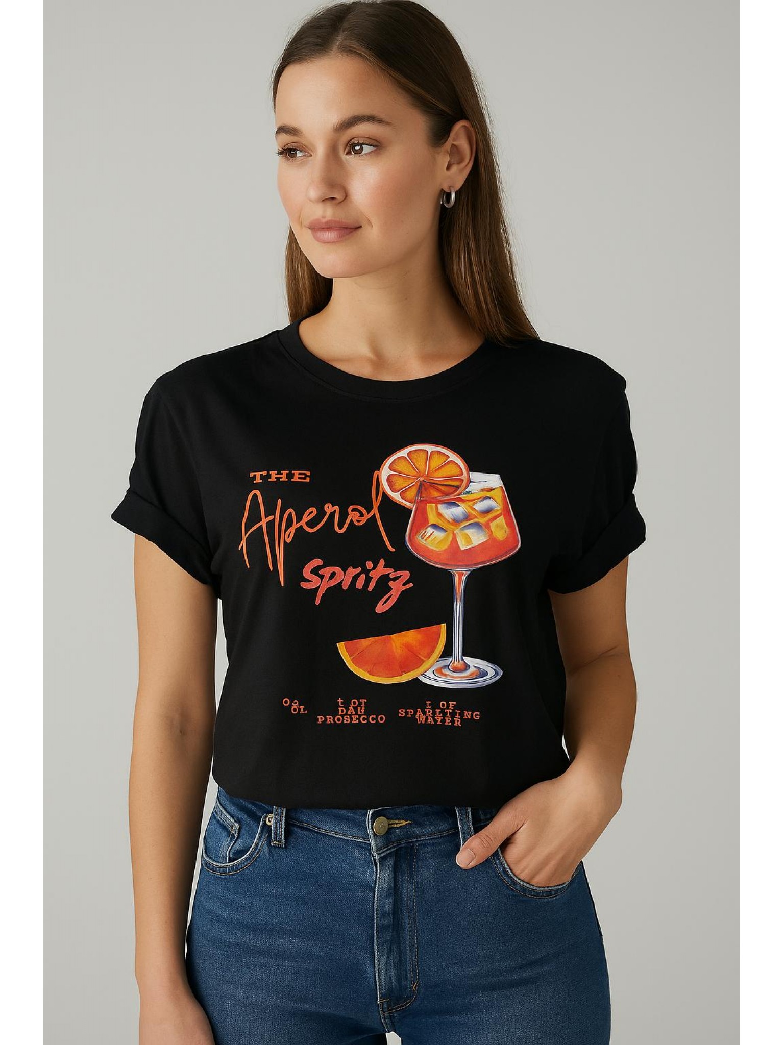 ELZE MODA THE APEROL BASKILI OVERSİZE T-SHİRT