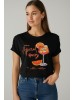 ELZE MODA THE APEROL BASKILI OVERSİZE T-SHİRT