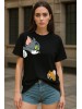 ELZE MODA TOMVEJERRY BASKILI OVERSİZE T-SHİRT